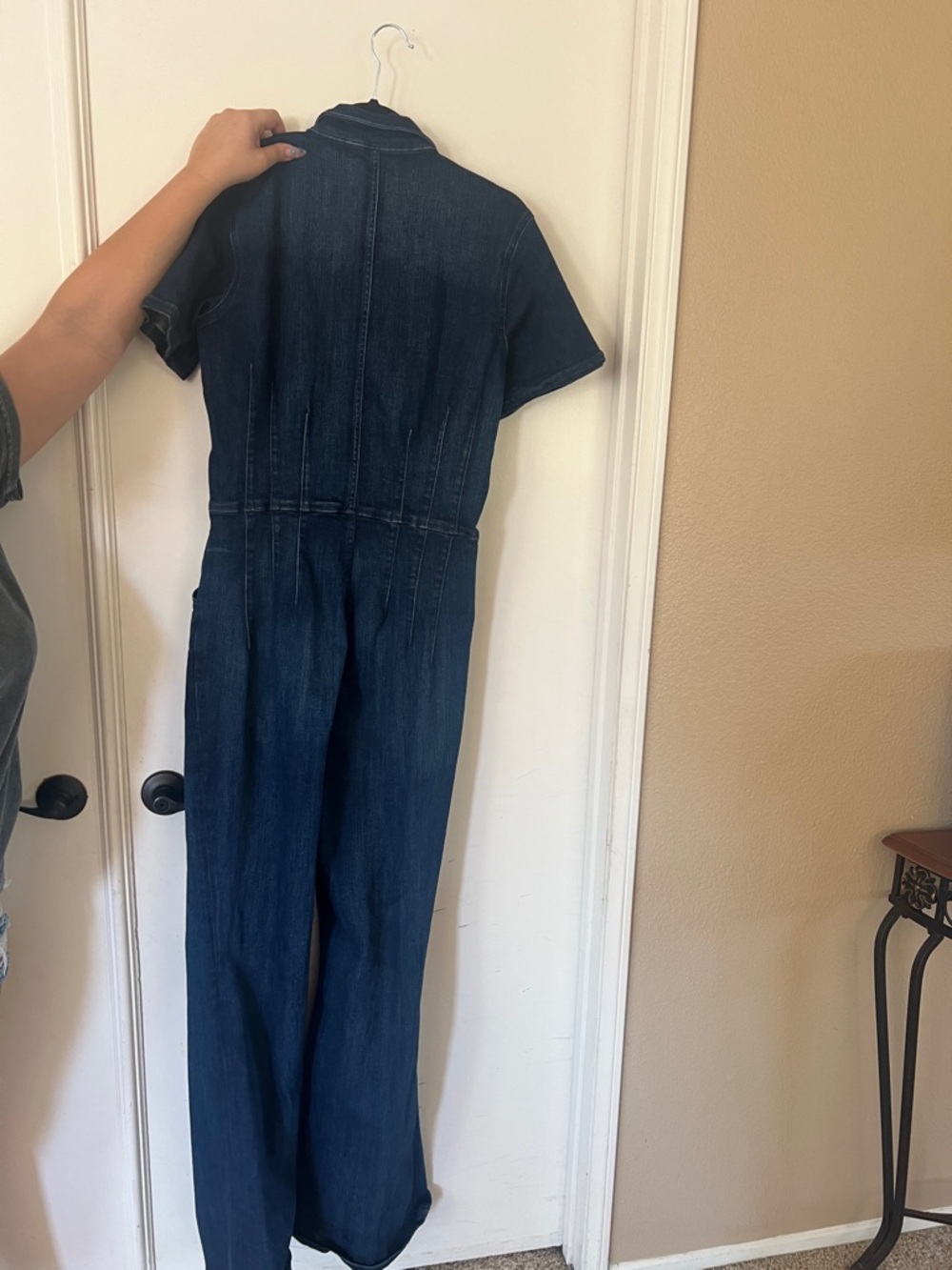 We The Free Dark Indigo Short-Sleeve Denim Jumpsuit - Picture 2 of 2